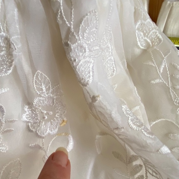 Vintage Dress Jessica McClintock Size 4 Sheer Lace Ivory Communion Flower Girl - Picture 13 of 14